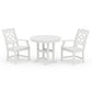 POLYWOOD Chinoiserie 3-Piece Farmhouse Dining Set — White