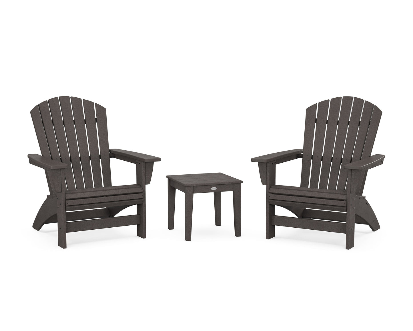 POLYWOOD 3-Piece Nautical Grand Adirondack Set — Vintage Coffee