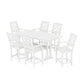 POLYWOOD Chinoiserie Arm Chair 7-Piece Counter Set with Trestle Legs — White