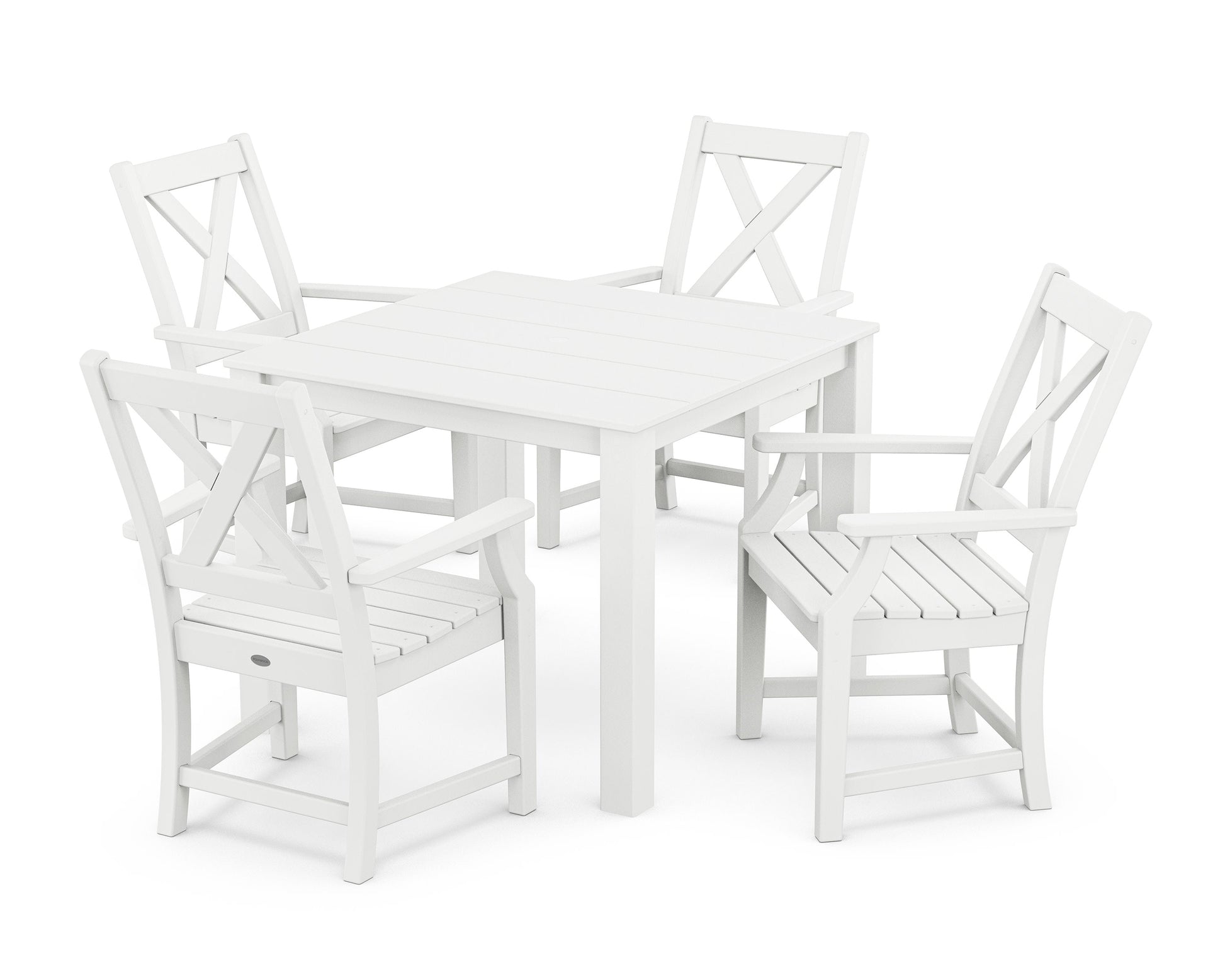 POLYWOOD Braxton 5-Piece Parsons Dining Set — White