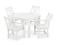 POLYWOOD Braxton 5-Piece Parsons Dining Set — White