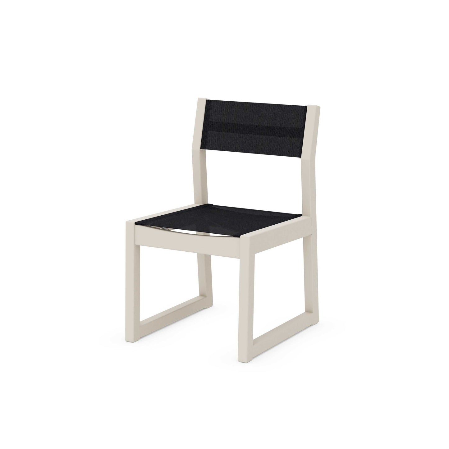 POLYWOOD EDGE Sling Dining Side Chair — Sand / Black Sling