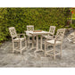 POLYWOOD Chinoiserie 5-Piece Farmhouse Counter Set with Trestle Legs