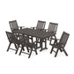 POLYWOOD Vineyard Folding Chair 7-Piece Farmhouse Dining Set — Vintage Coffee