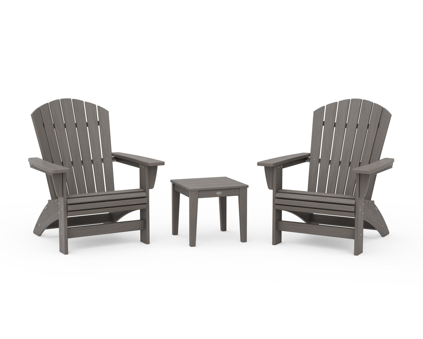 POLYWOOD 3-Piece Nautical Grand Adirondack Set — Driftwood