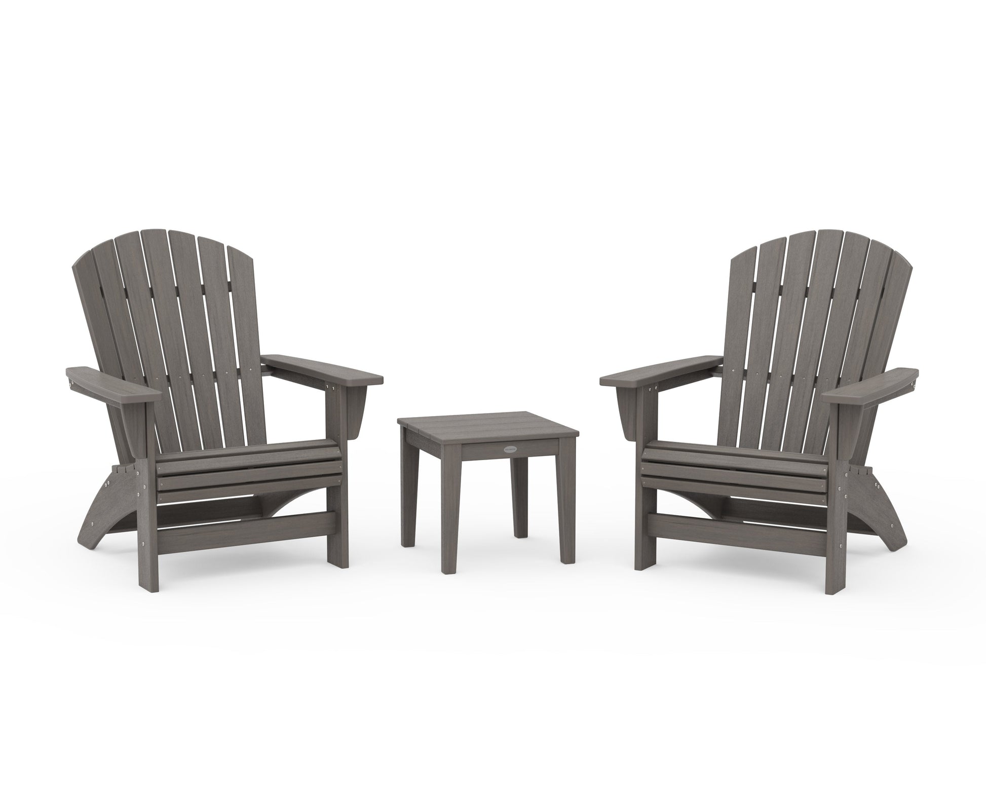 POLYWOOD 3-Piece Nautical Grand Adirondack Set — Driftwood