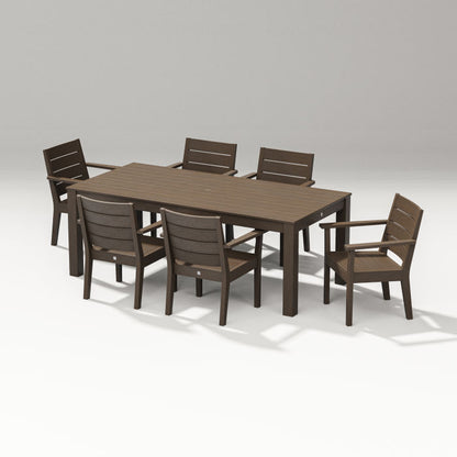 Polywood - Latitude 7-Piece Armchair Dining Set - Parsons 84" - FREE SHIPPING