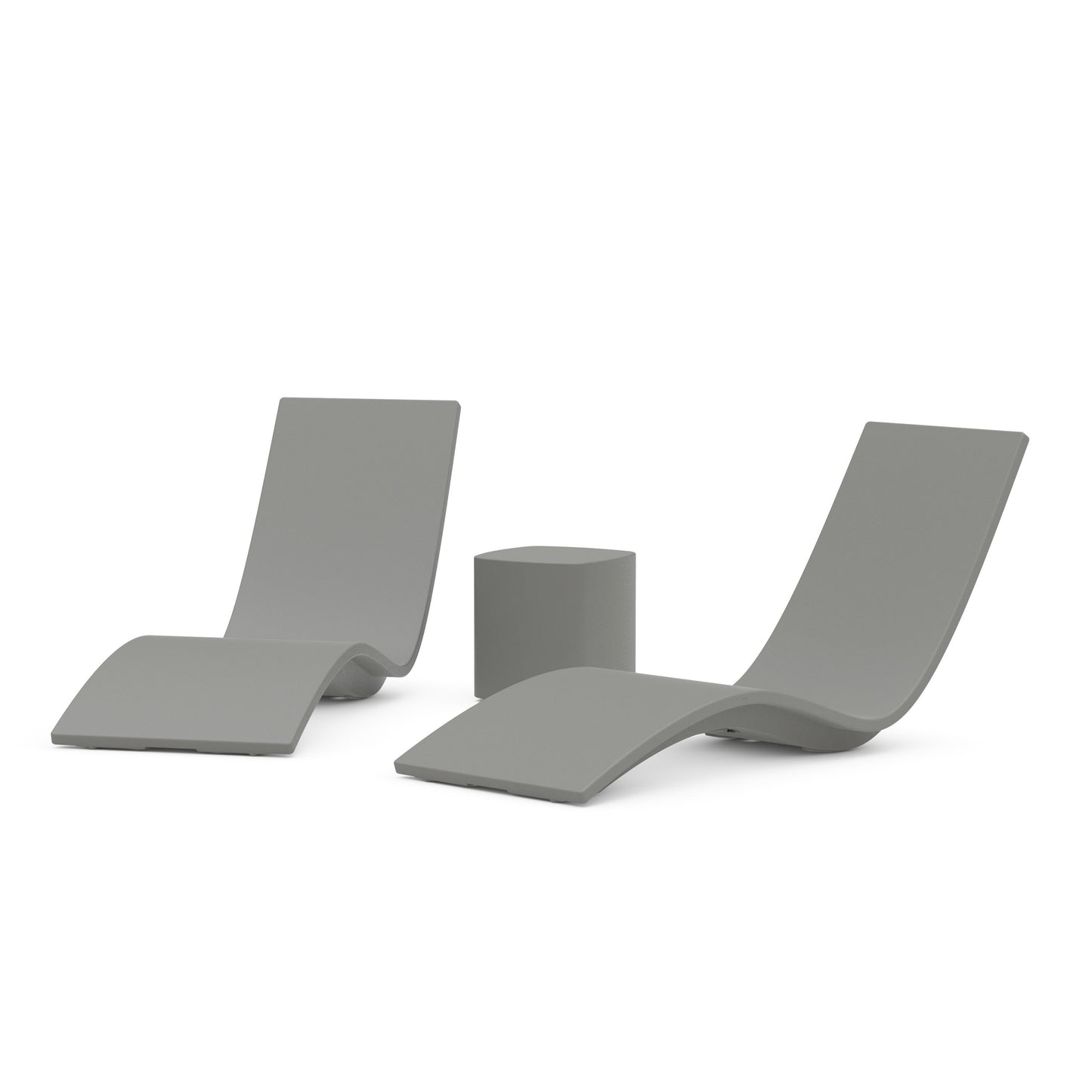 POLYWOOD Laguna 3-Piece In-Pool Chaise Lounge Set — Slate Grey