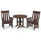 POLYWOOD Acadia 3-Piece Farmhouse Dining Set — Mahogany