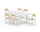 POLYWOOD EDGE Sling 7-Piece Dining Set — White / Dupioni Apricot Sling