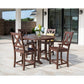 POLYWOOD Braxton 5-Piece Nautical Trestle Arm Chair Counter Set