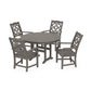 POLYWOOD Chinoiserie 5-Piece Round Farmhouse Dining Set — Driftwood