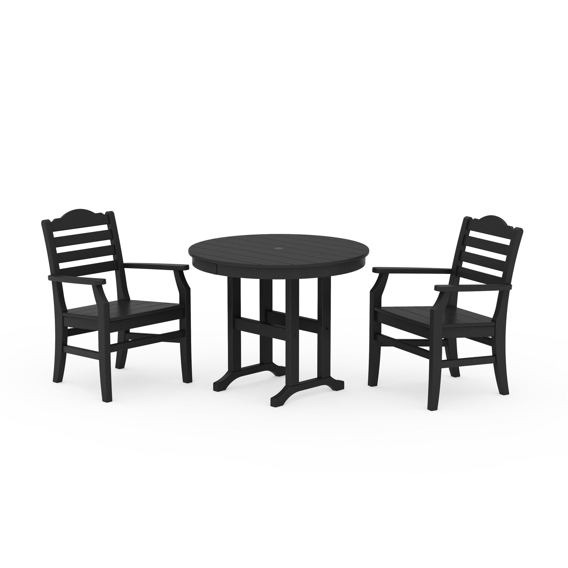 POLYWOOD Savannah 3-Piece Farmhouse Dining Set — Black
