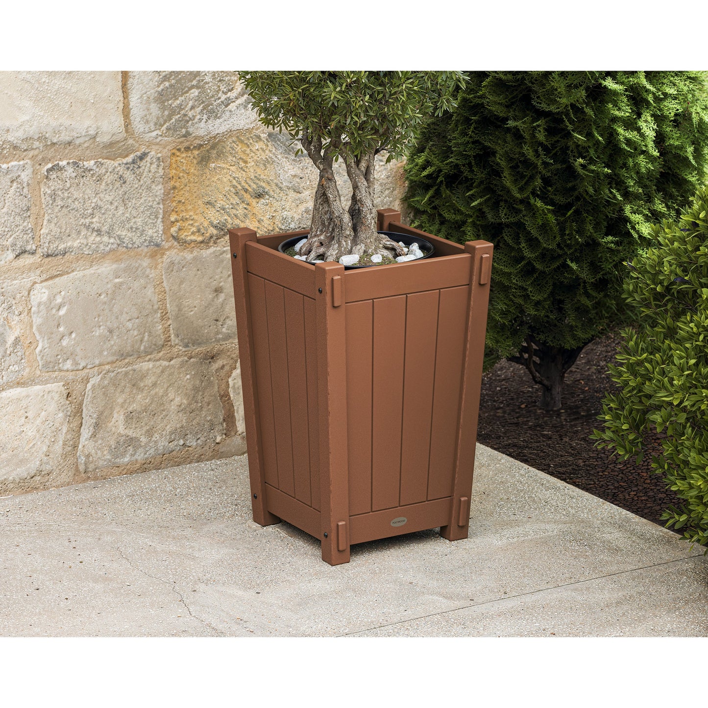 POLYWOOD Vineyard Tapered Square Short Planter Box