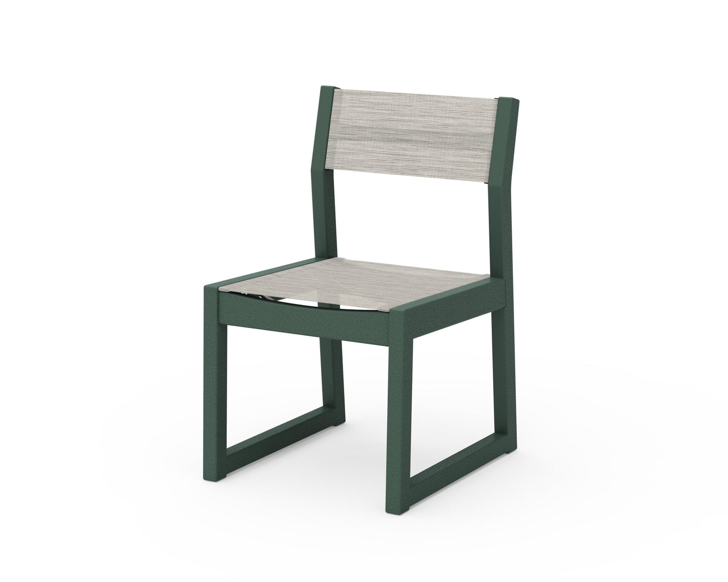 POLYWOOD EDGE Sling Dining Side Chair — Green / Birch Sling