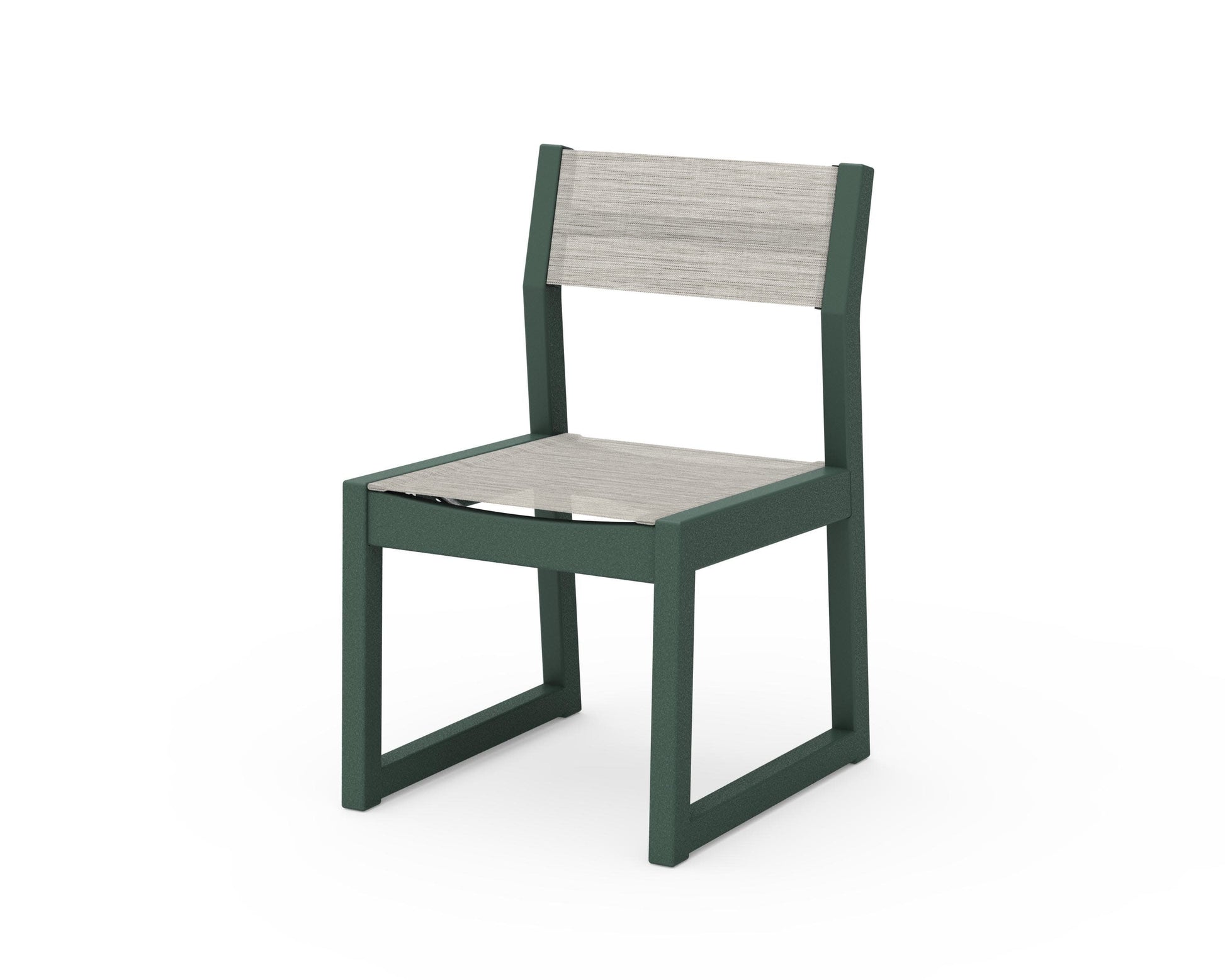 POLYWOOD EDGE Sling Dining Side Chair — Green / Birch Sling