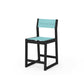 POLYWOOD EDGE Sling Counter Side Chair — Black / Dupioni Aquamarine Sling