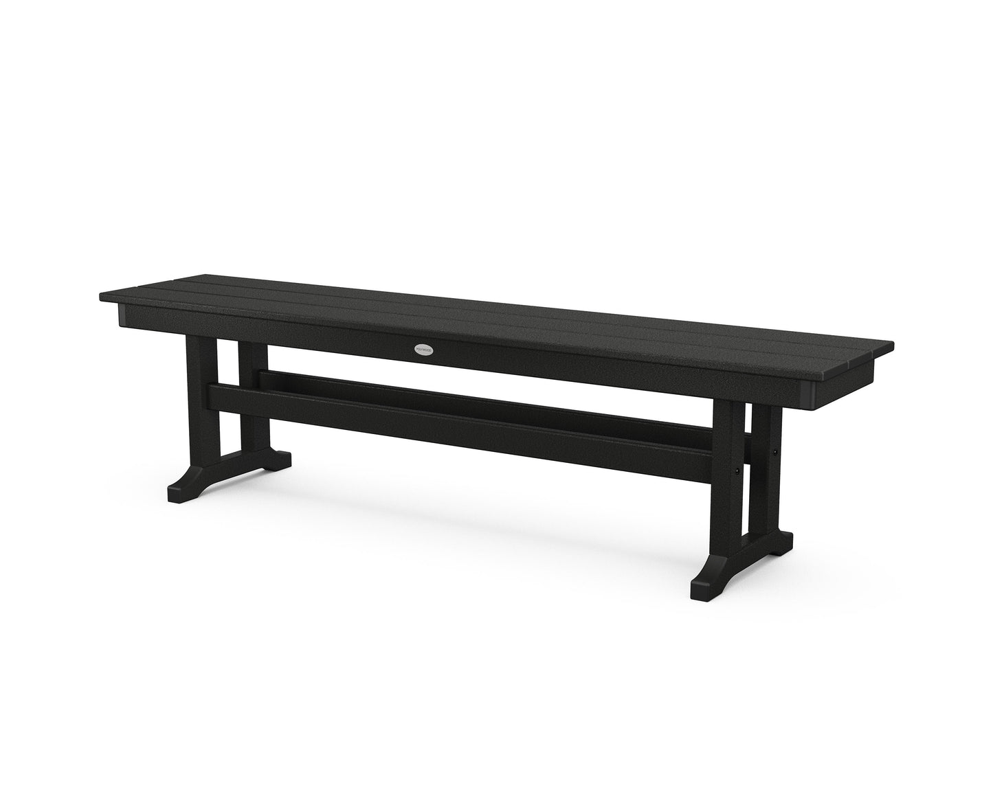 POLYWOOD Farmhouse 65" Side Bench — Black