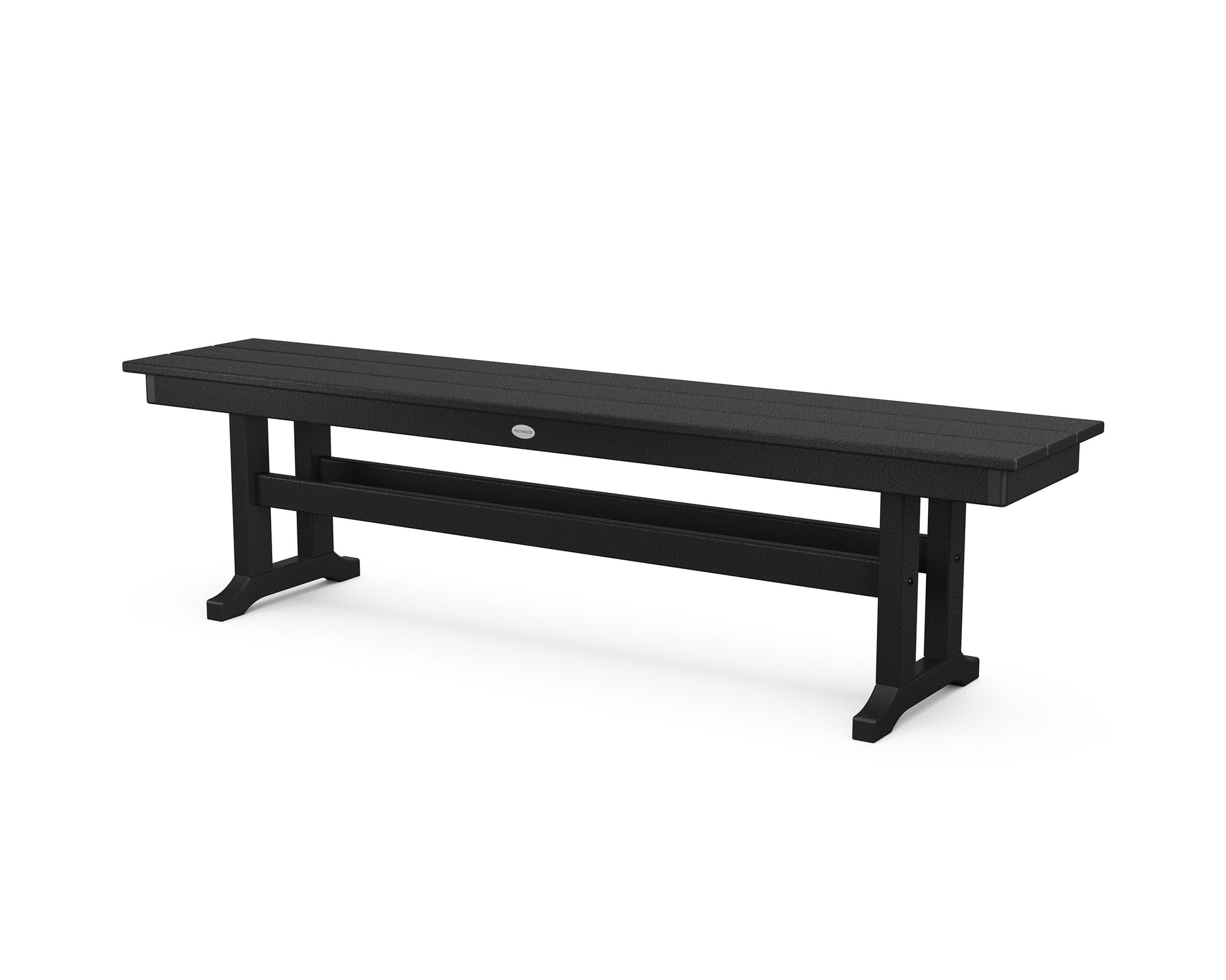 POLYWOOD Farmhouse 65" Side Bench — Black