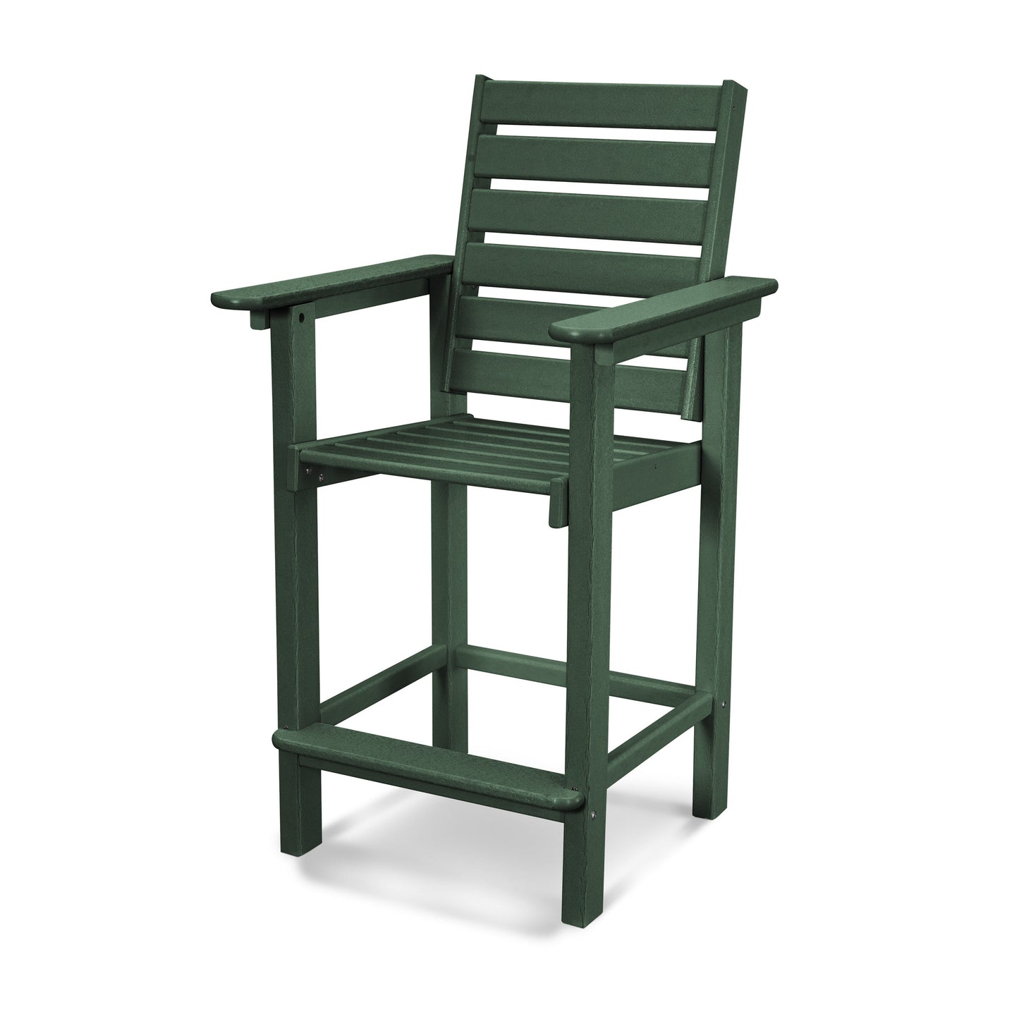 POLYWOOD Captain Counter Chair — Green