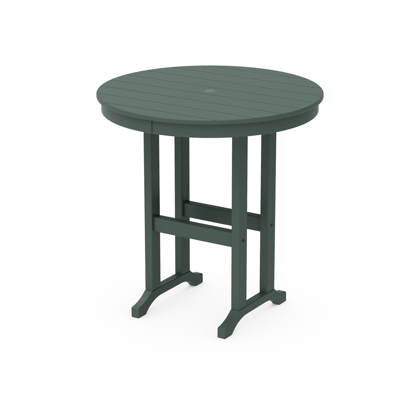 POLYWOOD 36" Round Farmhouse Counter Table — Green