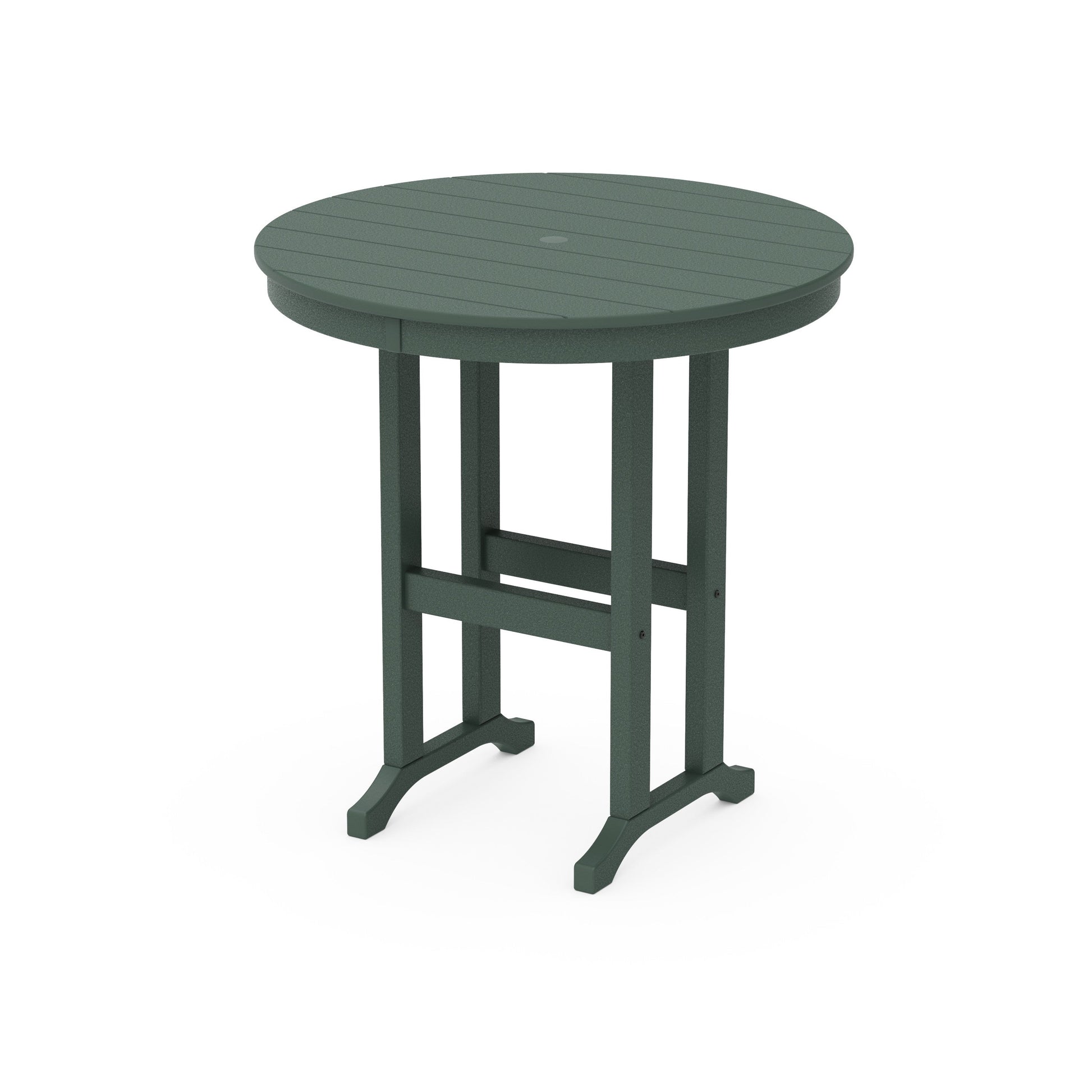 POLYWOOD 36" Round Farmhouse Counter Table — Green
