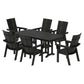 POLYWOOD Modern Curveback Adirondack 7-Piece Dining Set — Black