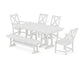 POLYWOOD Braxton 6-Piece Farmhouse Dining Set — White