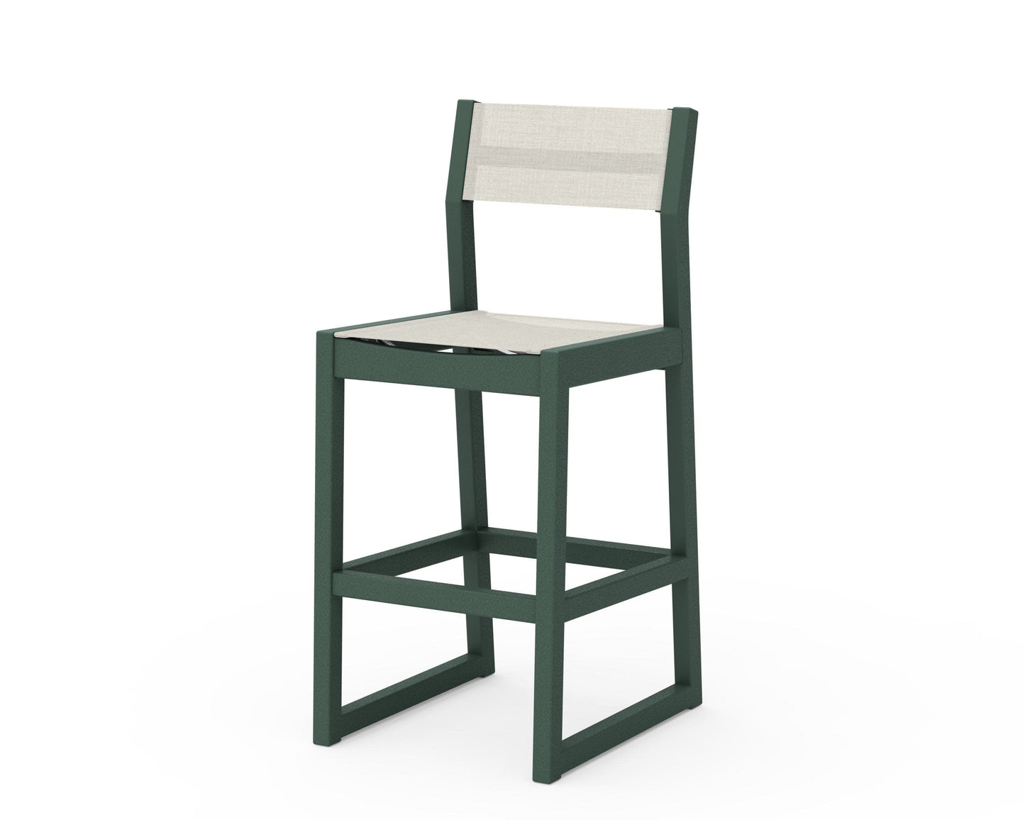 POLYWOOD EDGE Sling Bar Side Chair — Green / Parchment Sling