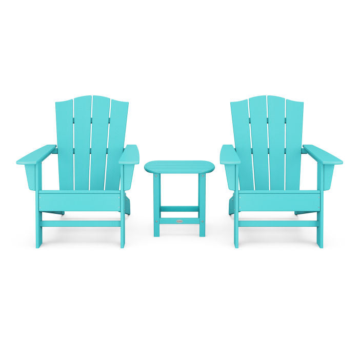 POLYWOOD Wave 3-Piece Adirondack Chair Set with The Crest Chairs FREE SHIPPING