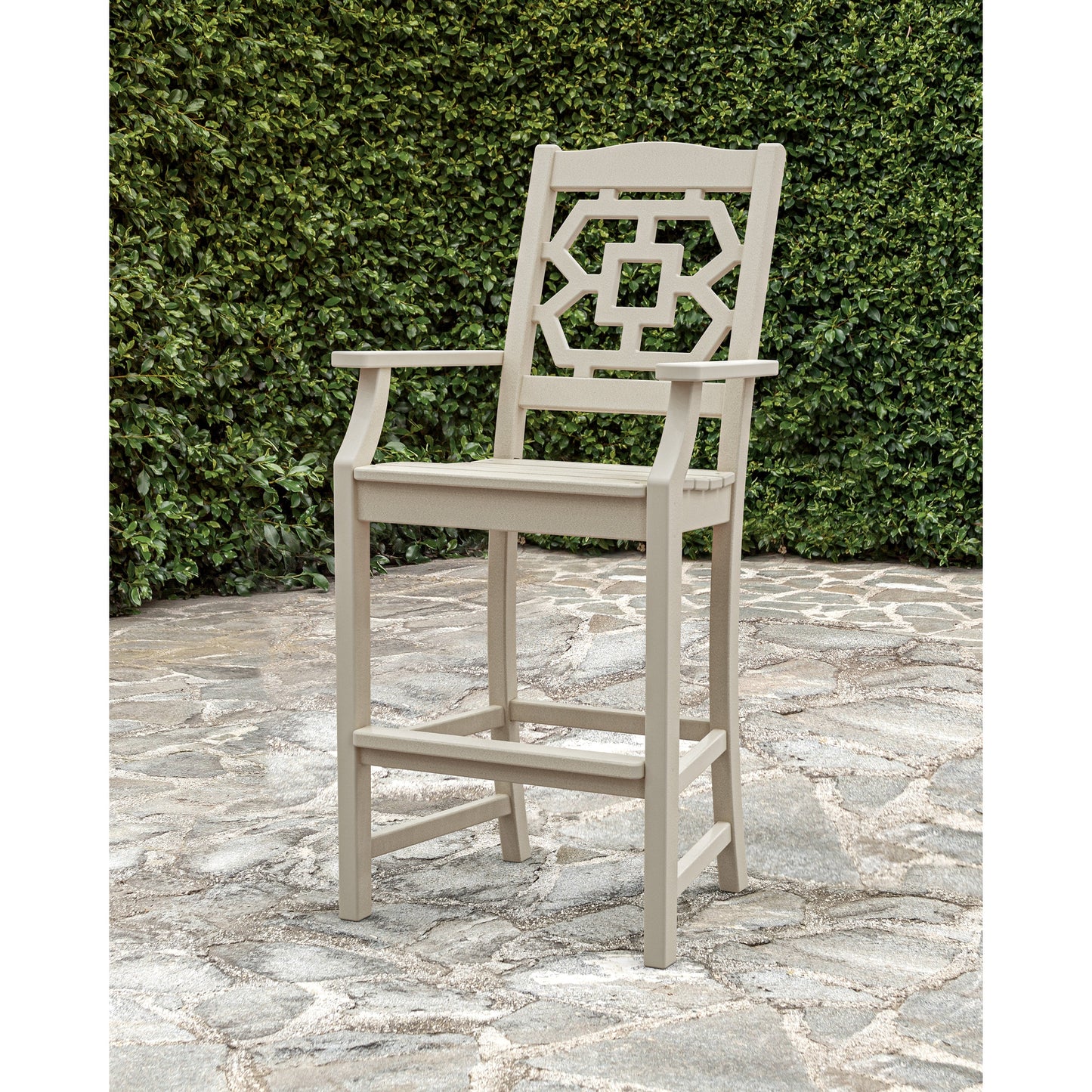 POLYWOOD Chinoiserie Bar Arm Chair