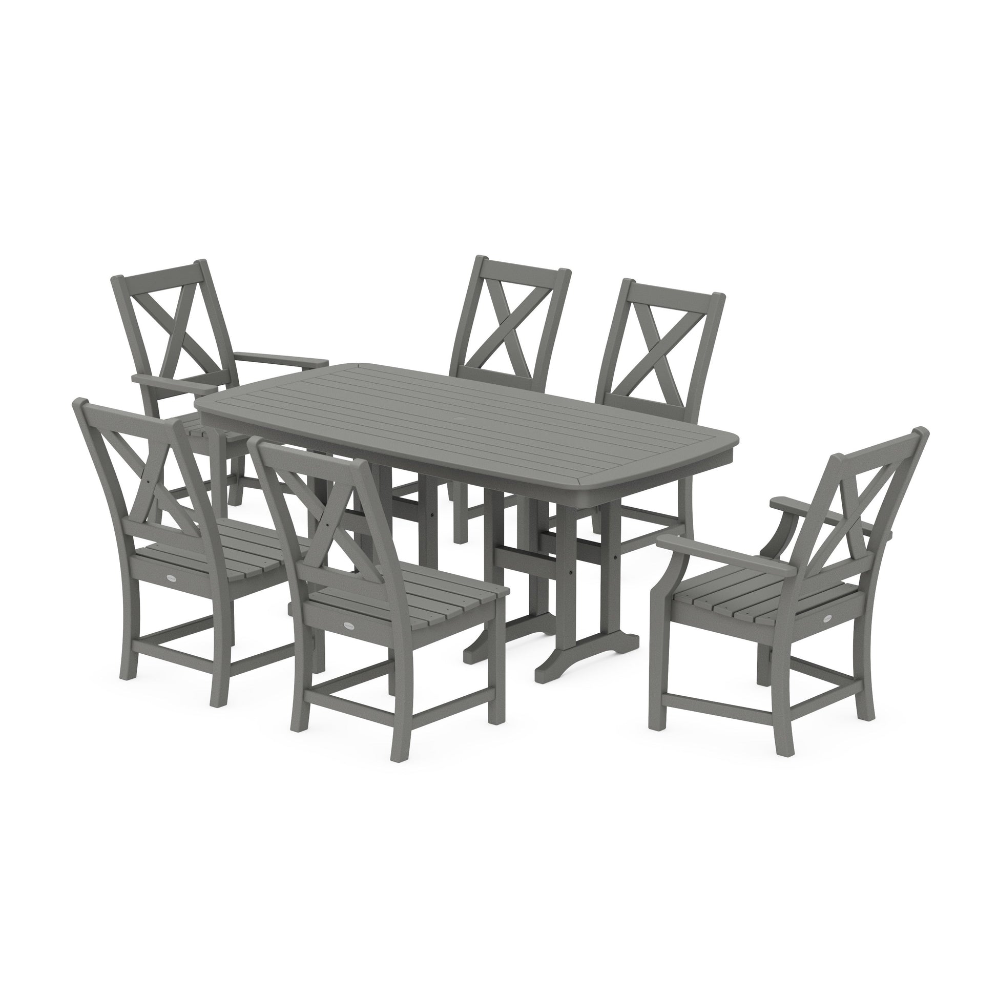 POLYWOOD Braxton 7-Piece Dining Set — Slate Grey