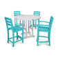 POLYWOOD La Casa Café 5-Piece Round Farmhouse Counter Dining Set/2 Counter Side Chairs + 2 Counter Arm Chairs + Round Counter Table FREE SHIPPING