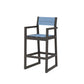 POLYWOOD EDGE Sling Bar Arm Chair — Vintage Coffee / Poolside Sling
