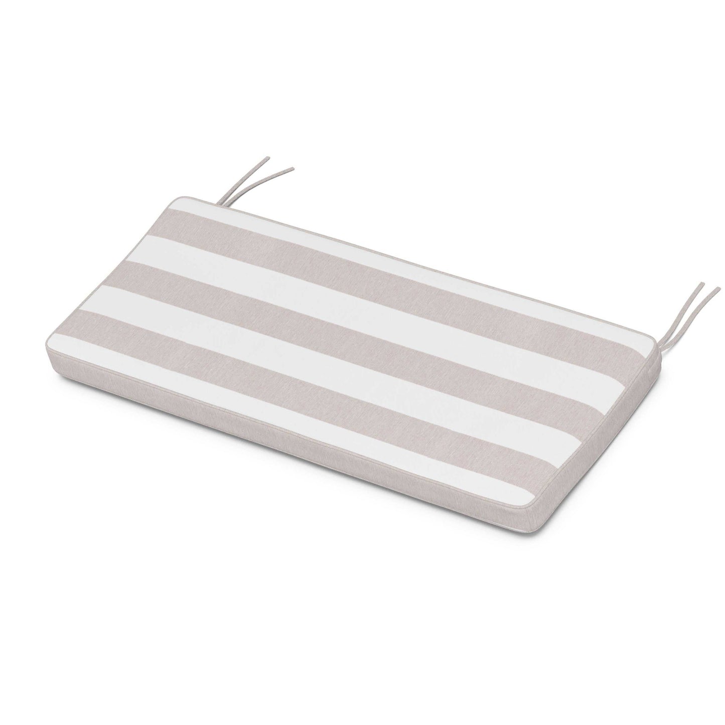 POLYWOOD Chinoiserie Bench Seat Cushion — Cabana Stripe Dune Burlap