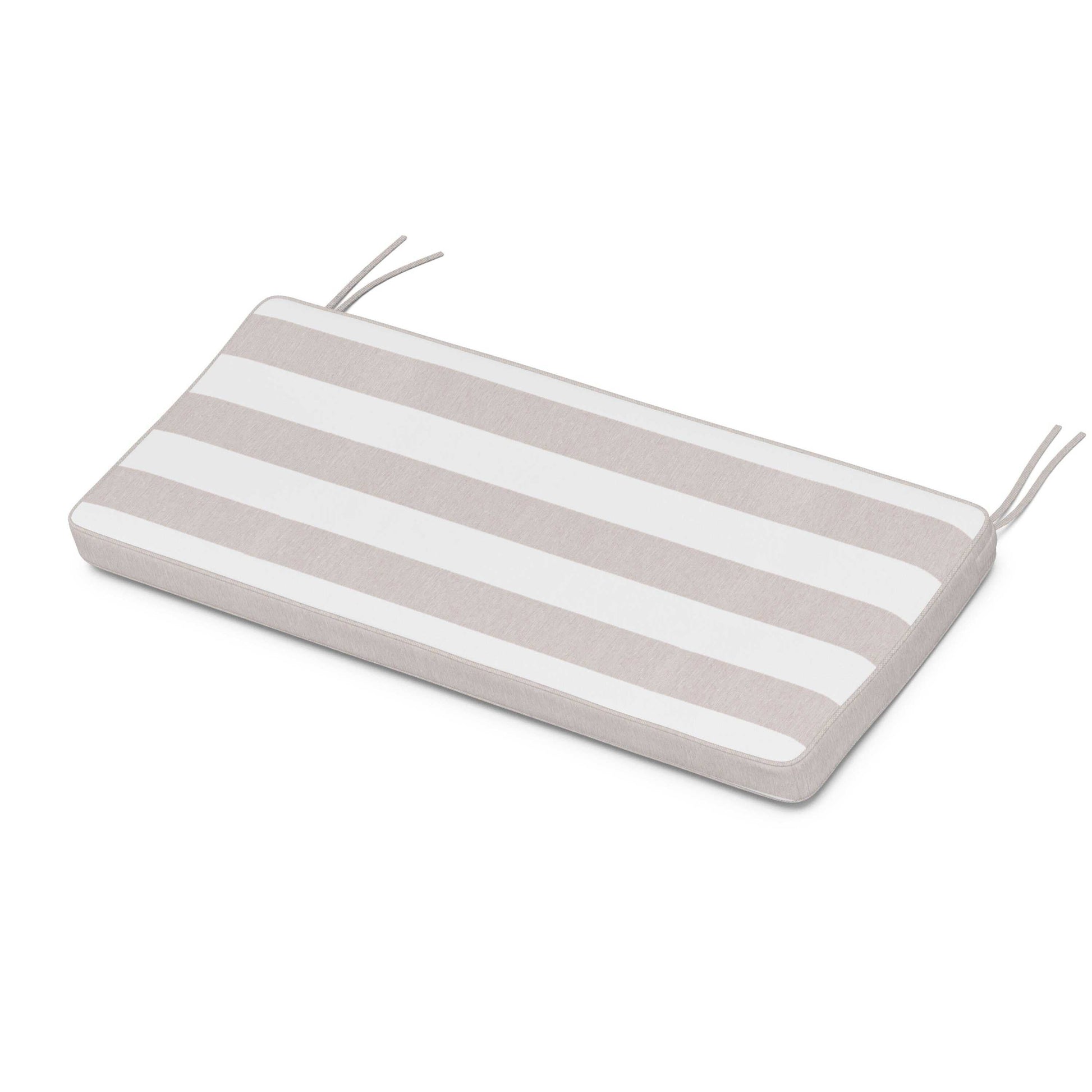 POLYWOOD Chinoiserie Bench Seat Cushion — Cabana Stripe Dune Burlap