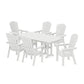 POLYWOOD Nautical Curveback Adirondack 7-Piece Dining Set — White