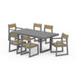 POLYWOOD EDGE Sling 7-Piece Dining Set — Slate Grey / Burlap Sling