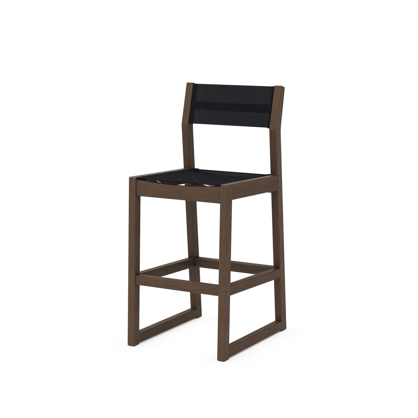 POLYWOOD EDGE Sling Bar Side Chair — Kona / Black Sling