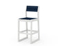POLYWOOD EDGE Sling Bar Side Chair — Vintage White / Navy Blue Sling