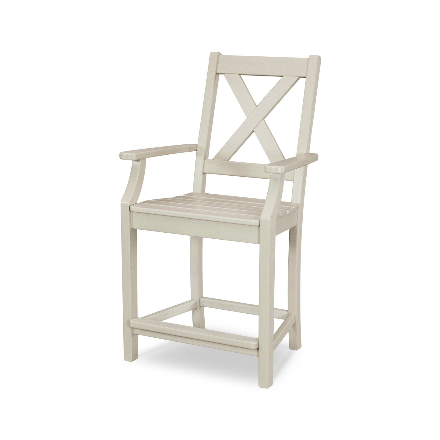 POLYWOOD Braxton Counter Arm Chair — Sand