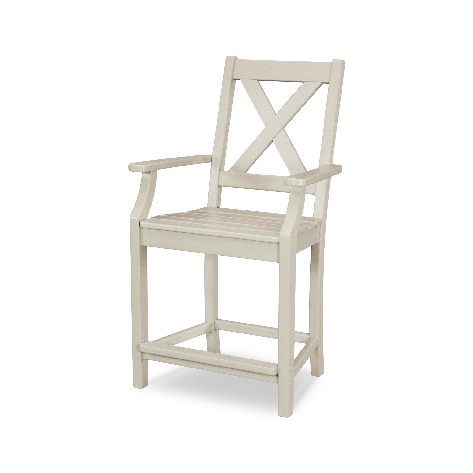 POLYWOOD Braxton Counter Arm Chair — Sand
