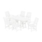 POLYWOOD Chinoiserie Arm Chair 7-Piece Dining Set — White