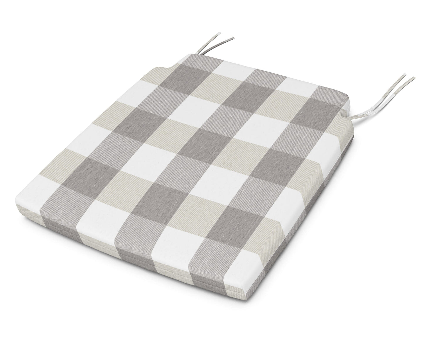 POLYWOOD Savannah Dining Seat Pad — Buffalo Plaid Grey Mist