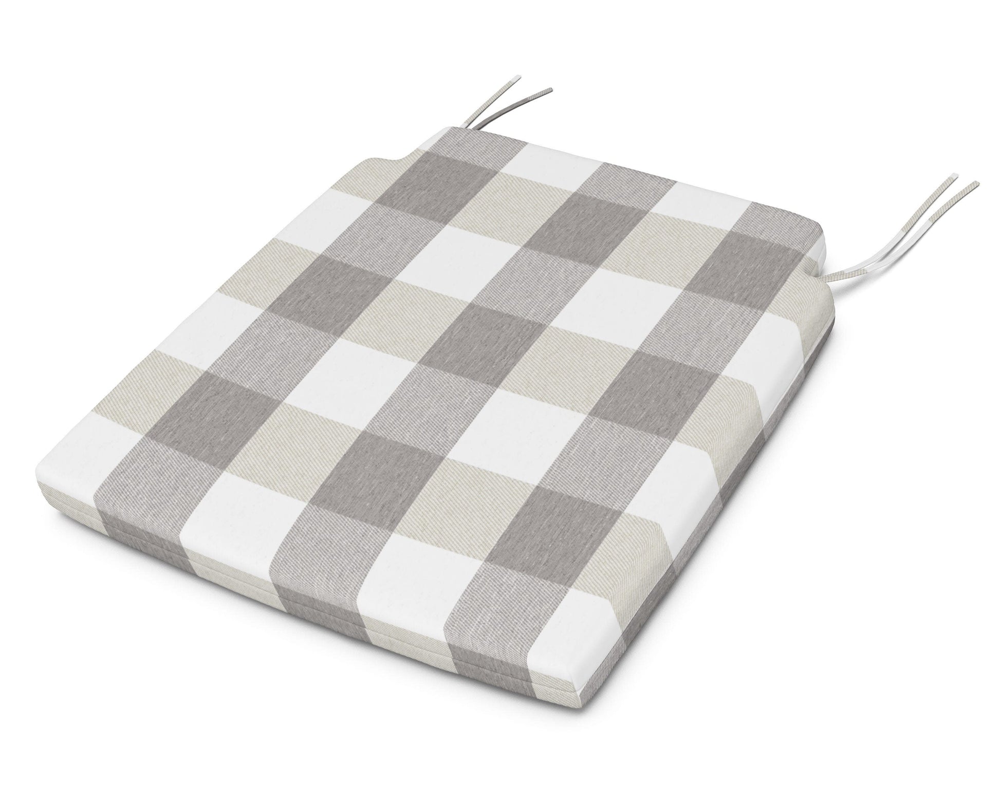 POLYWOOD Savannah Dining Seat Pad — Buffalo Plaid Grey Mist
