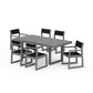 POLYWOOD EDGE Sling 7-Piece Dining Set — Slate Grey / Black Sling