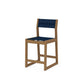 POLYWOOD EDGE Sling Counter Side Chair — Natural / Navy Blue Sling