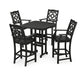 POLYWOOD Chinoiserie 5-Piece Bar Set — Black