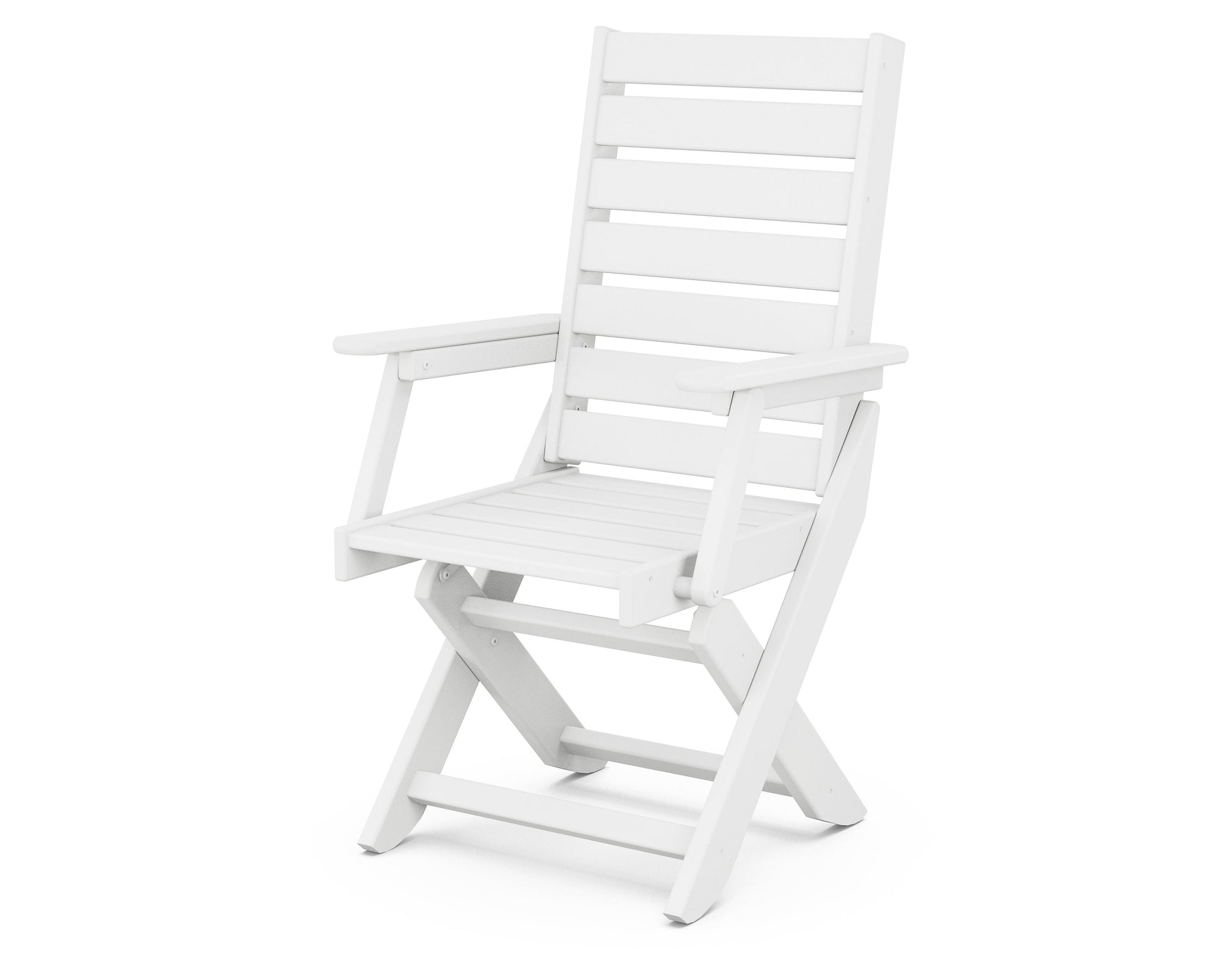 POLYWOOD Captain Folding Dining Chair — White