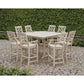 POLYWOOD Chinoiserie 9-Piece Square Farmhouse Bar Set with Trestle Legs